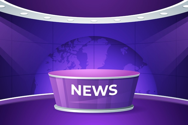 Free Vector realistic news studio background