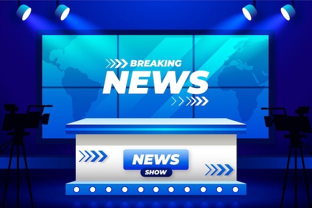 Free Vector realistic news studio background