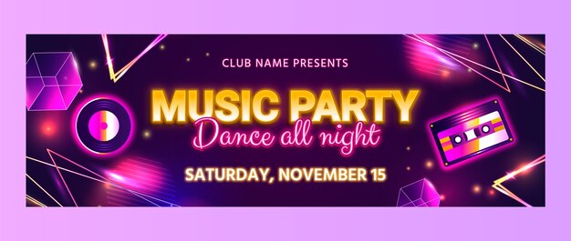 Realistic night club twitter header