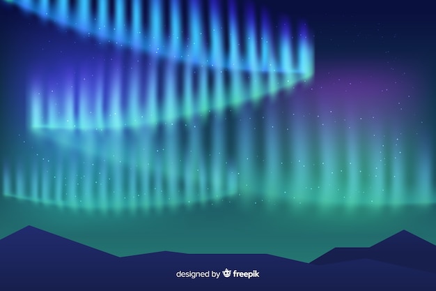 Realistic northern lights background