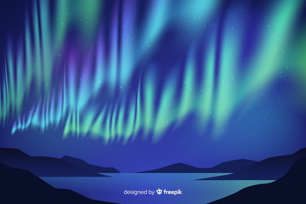 Realistic northern lights background