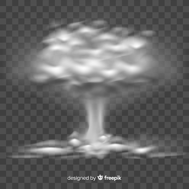 Free Vector realistic nuclear bomb smoke effect