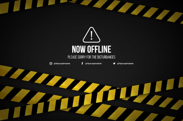 Realistic Offline Twitch Banner Background Template