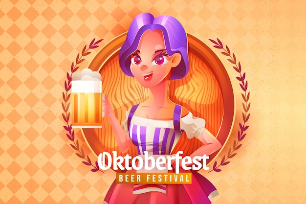 Realistic oktoberfest background