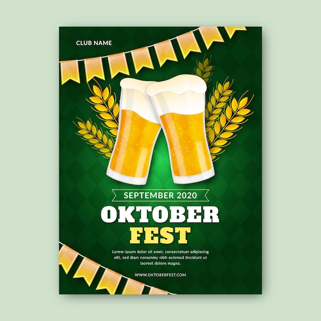 Realistic oktoberfest event poster template