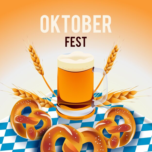 Realistic oktoberfest festival concept