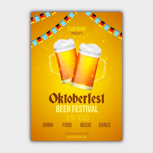 Realistic oktoberfest festival poster