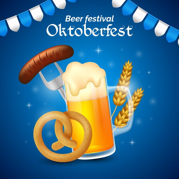 Realistic oktoberfest festival