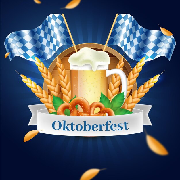 Realistic oktoberfest illustration