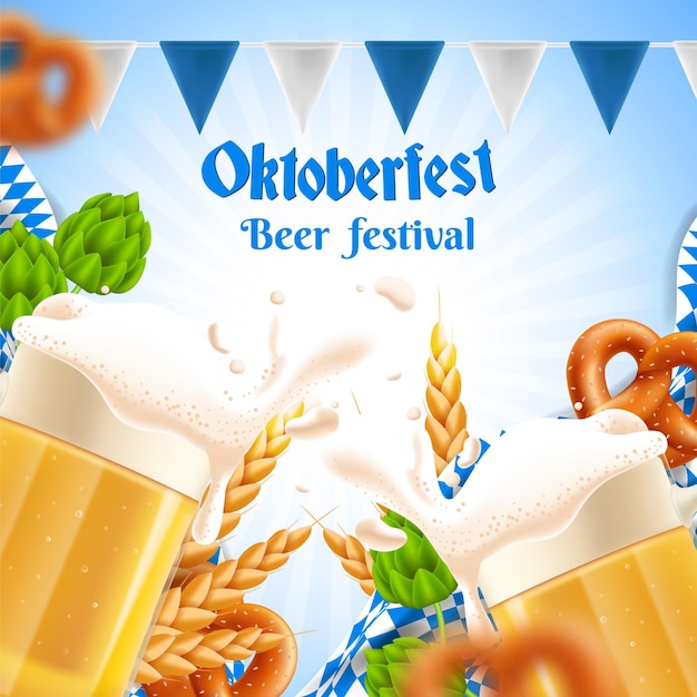 Realistic oktoberfest illustration