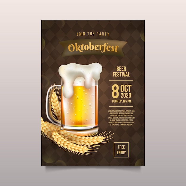 Realistic oktoberfest poster