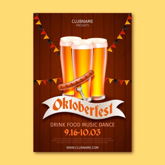 Realistic oktoberfest poster