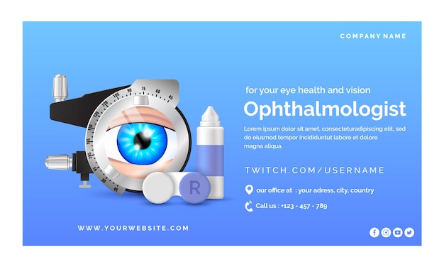 Free Vector realistic ophthalmologist twitch background