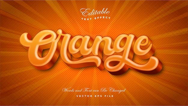 Free Vector realistic orange 3d bold text effect