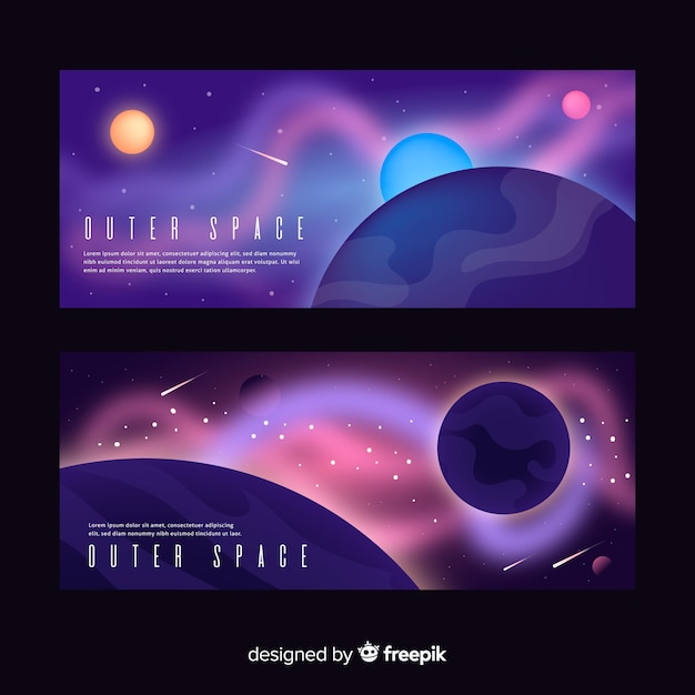 Free vector realistic outer space banner