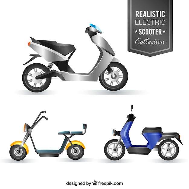 Free Vector realistic pack of electronic scooters