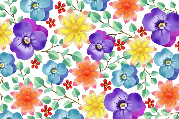 Free Vector realistic painted floral background