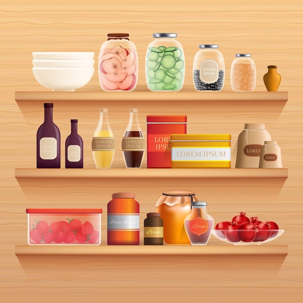 Free Vector realistic pantry food collection