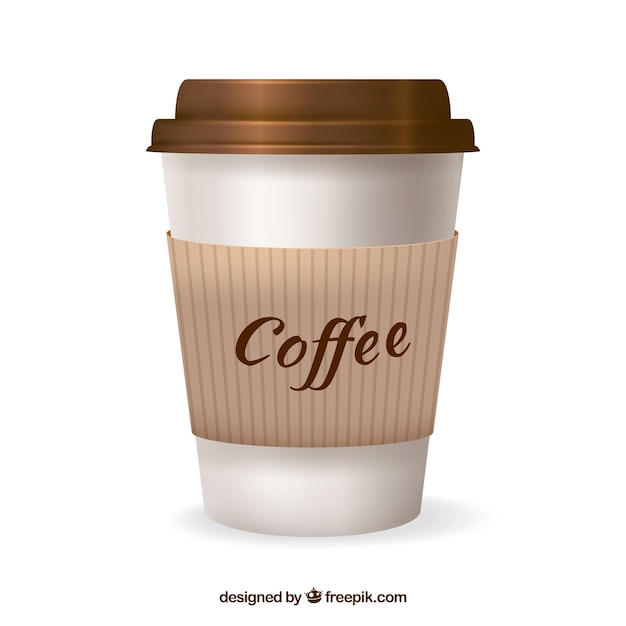 Realistic paper coffee cup 