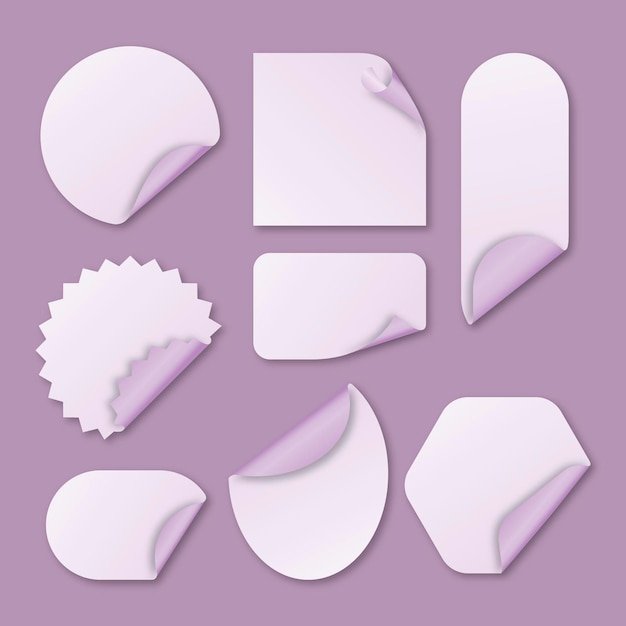 Free Vector realistic paper sticker collection