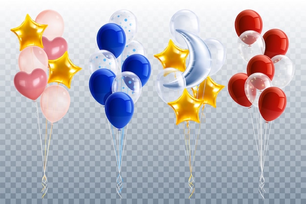 Realistic party balloons set