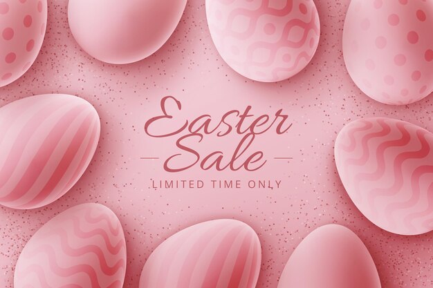 Realistic pastel monochrome easter sale illustration