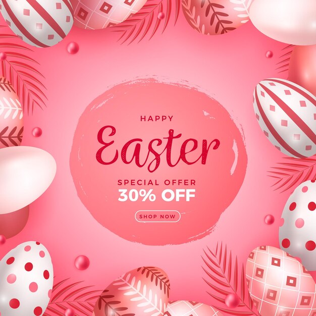 Realistic pastel monochrome easter sale