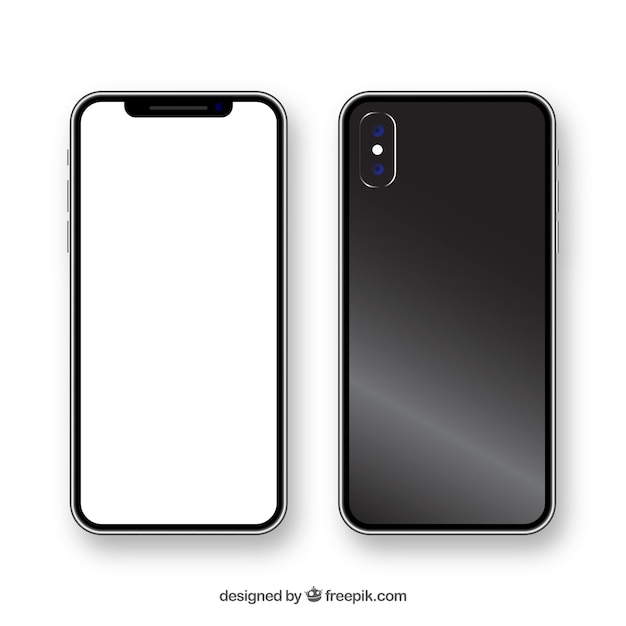 Free Vector realistic phone with white screen