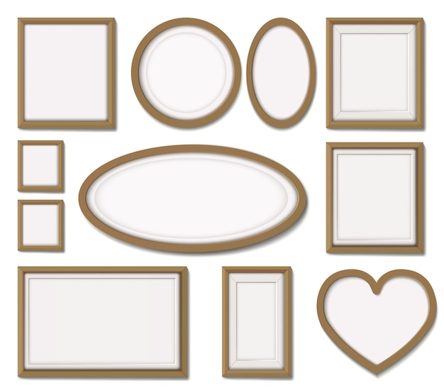 Free Vector realistic photo frame set