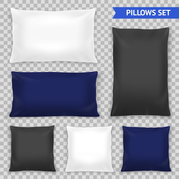 Free Vector realistic pillows top transparent set