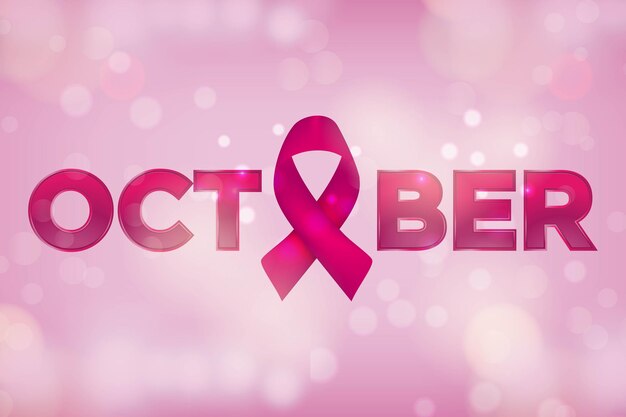 Realistic pink ribbon breast cancer awareness symbol vector illustration