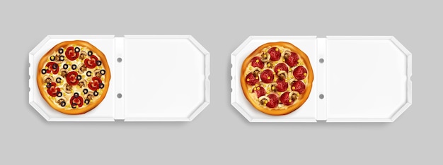 Realistic pizza top view