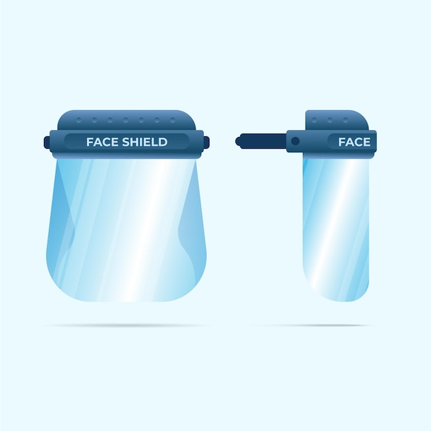 Realistic plastic face shield concept