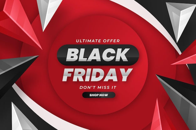 Realistic polygonal black friday background