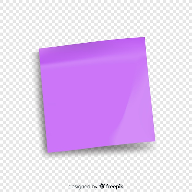 Realistic post note on transparent background