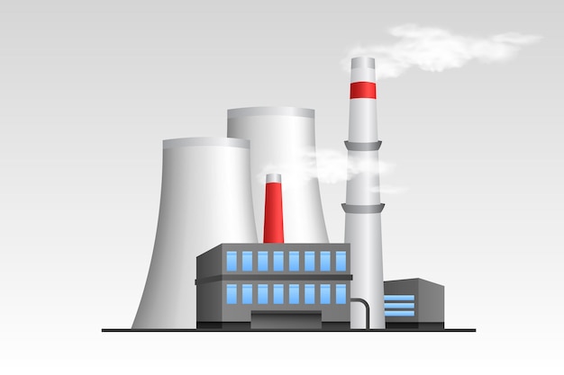 Realistic power plant illustration