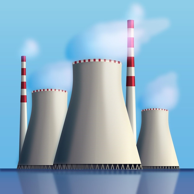 Free Vector realistic power plant illustration