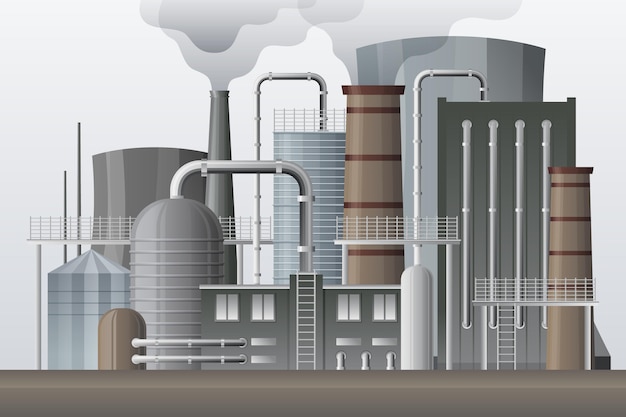 Free Vector realistic power plant illustration