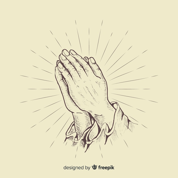 Realistic praying hands background