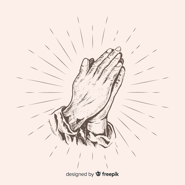 Realistic praying hands background