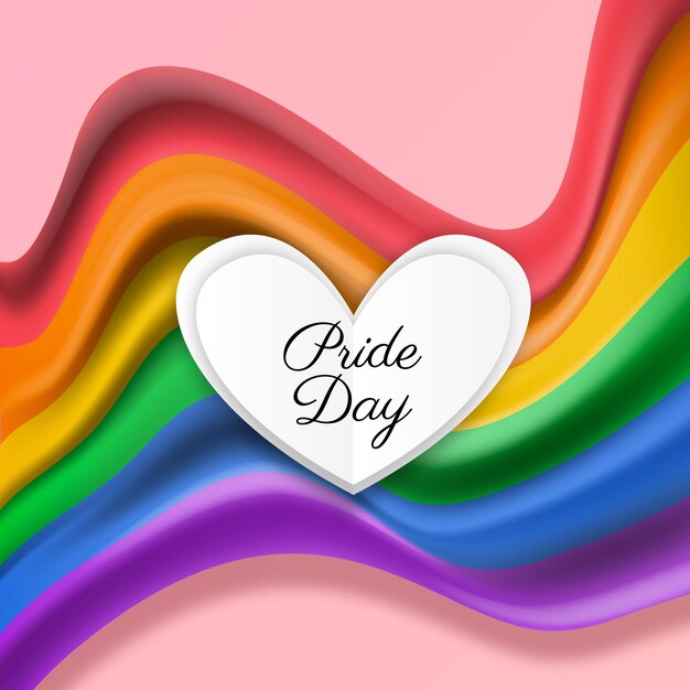 Realistic pride day flag illustration