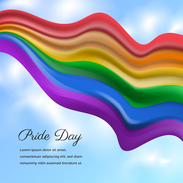 Realistic pride day flag illustration