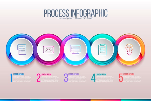 Realistic process infographic template