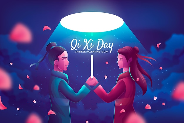 Free Vector realistic qi xi day illustration