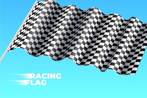 Realistic racing checkered flag background