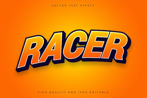 Realistic racing text effect