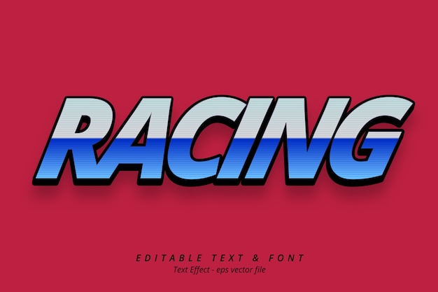 Realistic racing text effect