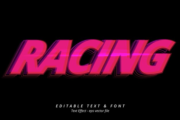 Realistic racing text effect