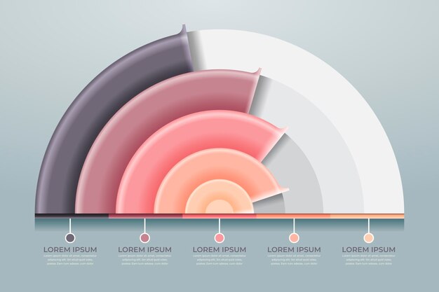 Realistic radial infographic concept