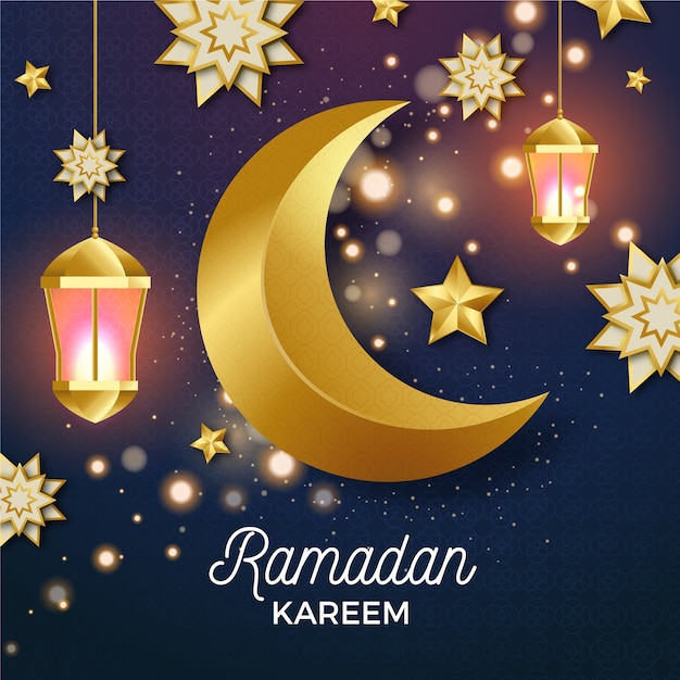 Realistic ramadan background concept